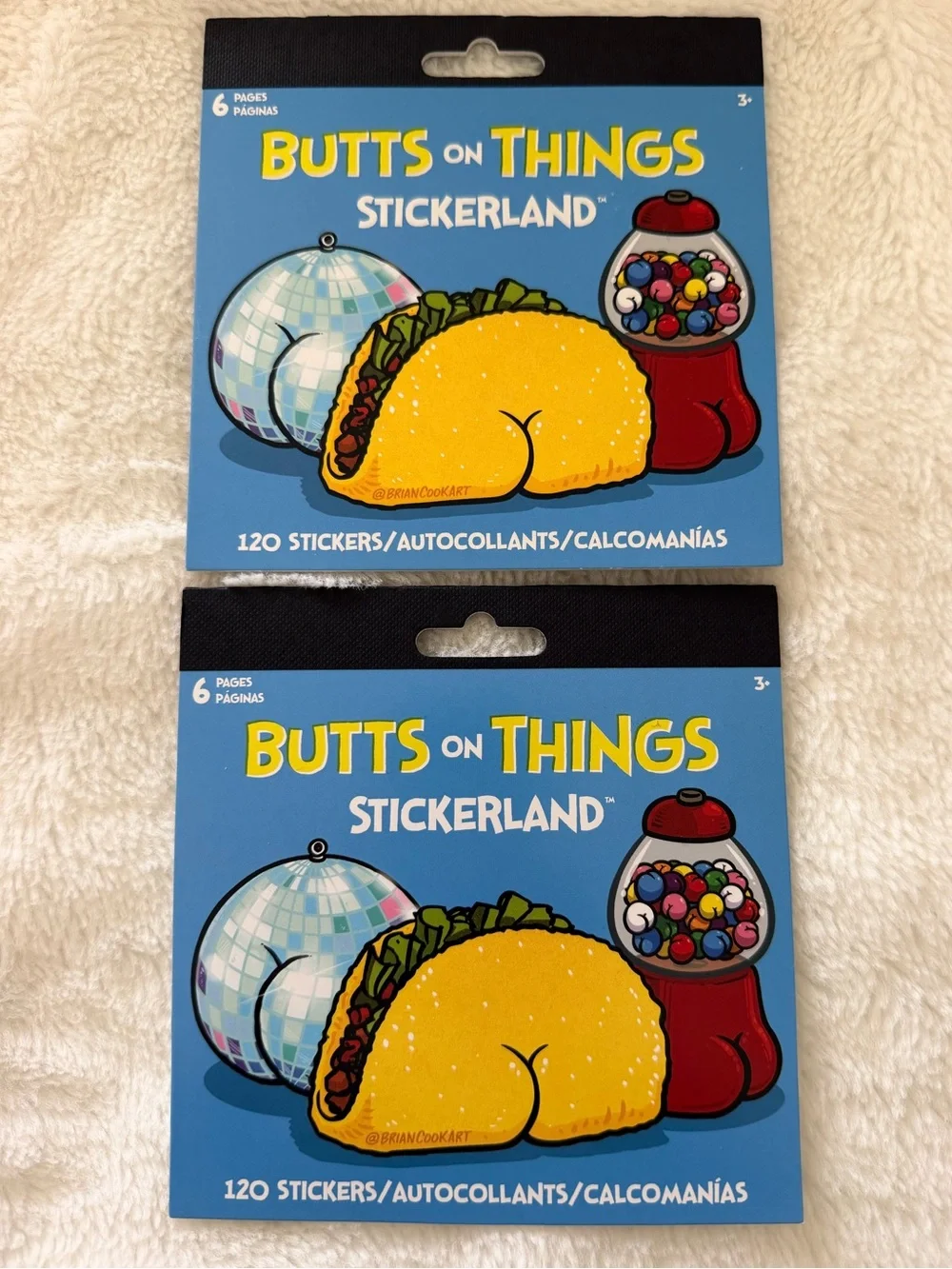 New 2 Pack Butts On Things Stickerland Sticker Pads - Brian Cook Art